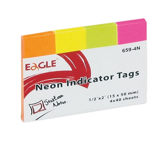 Indeksai pop. neo Popieriniai žymekliai-indeksai Eagle, 4 neoninės sp. - Image 1