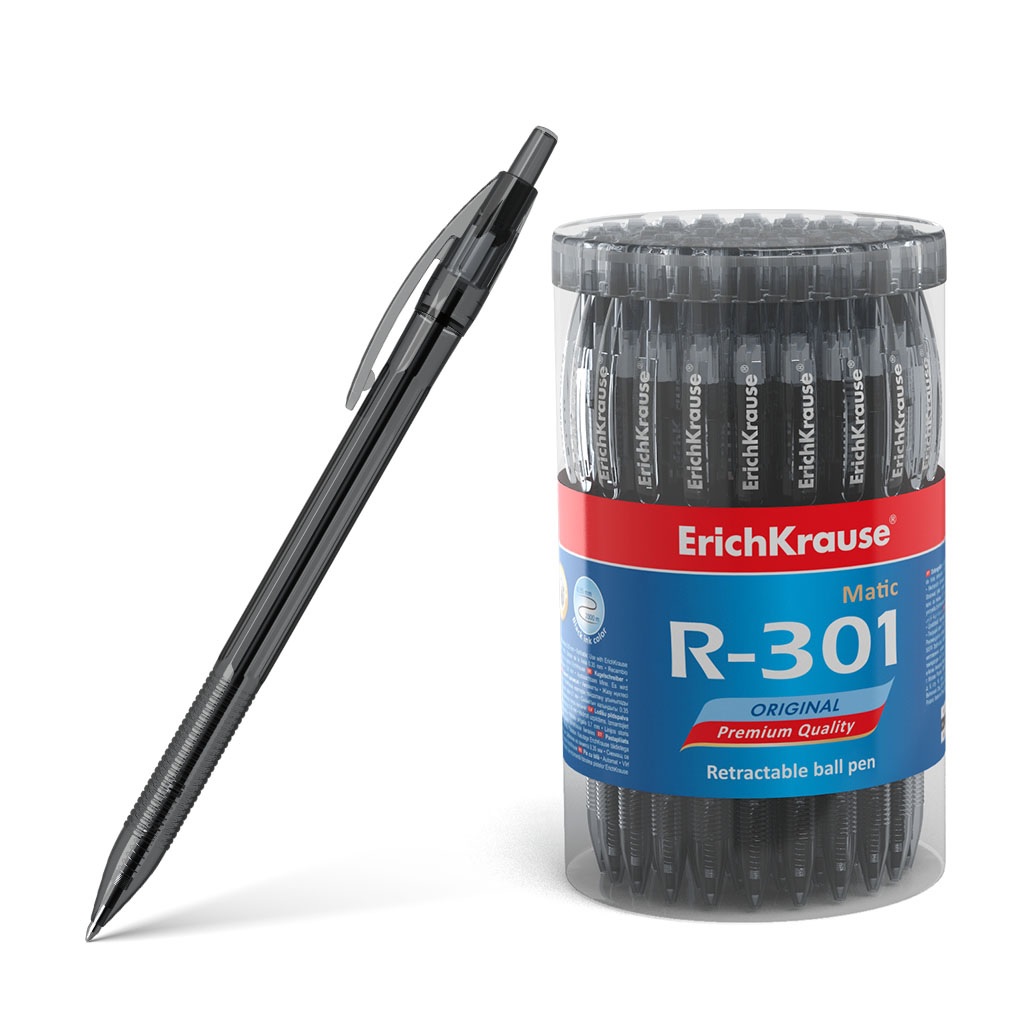 Tušinukas R301 original Automatinis tušinukas R-301 ORIGINAL MATIC, ErichKrause, storis 0.7mm, juodos sp. - Image 1