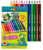 Spalvoti šešiabriauniai pieštukai X-BIG, Jolly, 12 sp.