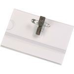 Vardinės kortelės dėklas 90x57mm, horizontalus, su segtuku - Image 3