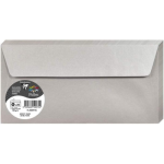 Dekoratyvinis vokas POLLEN, Clairefontaine, DL (110x220mm), 120gsm, blizgus, sidabro sp.