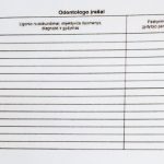 025-043/a Odontologo įrašo kortelės įdėtinis lapas, 500vnt