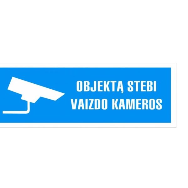 Lipnus ženklas OBJEKTĄ STEBI VAIZDO KAMEROS, 290x100mm