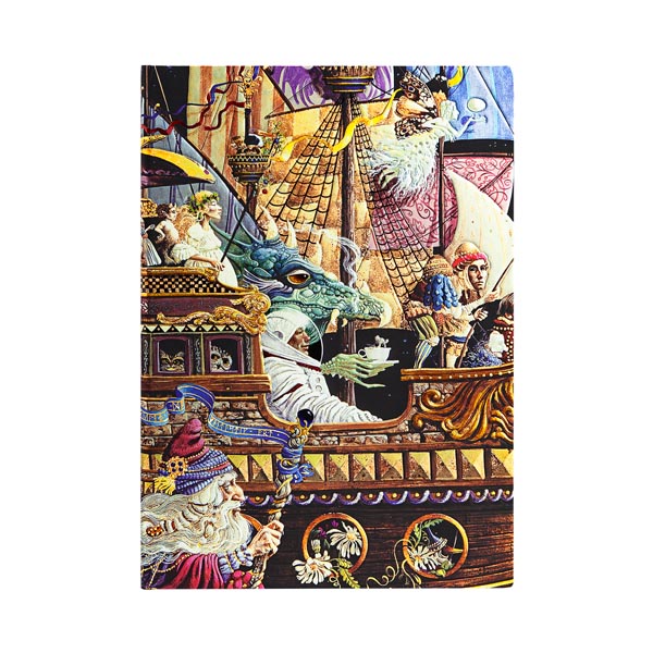 Prabangi, rankų darbo užrašų knyga MAIDEN VOYAGE, Paperblanks, 128 psl., 100 gsm., su žvilgančiomis detalėmis, su 2 skirtukais, vokeliu ir gumele