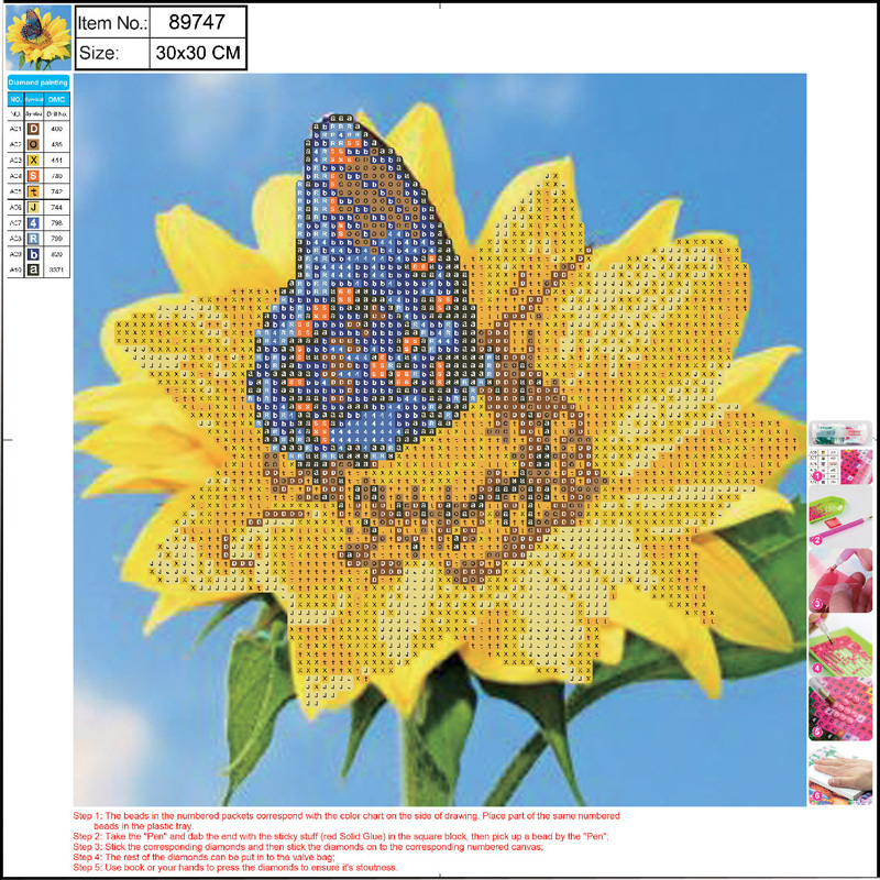 Mozaika Sunflower Deimantinės mozaikos rinkinys "SUNFLOWER", 300x300mm - Image 1