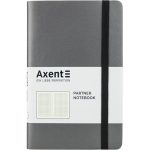 Užrašų knyga PARTNER SOFT, Axent, A5, 96 lapai, 80gsm, langeliais, minkštas PU viršelis, sidabro sp. - Image 2