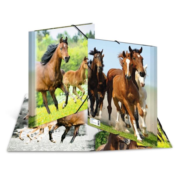 Plastikinis dėklas su guma HORSES, Herma, A4