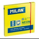 Lipnūs lapeliai užrašams, Milan, 76x76mm, neoninės geltonos sp.