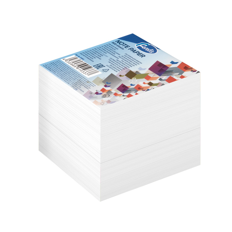 Lapeliai užrašams, 85x85x80mm, 800 lapelių Lapeliai užrašams FOROFIS, 85x85x80mm, 800 lapelių, baltos sp., neklijuoti - Image 1