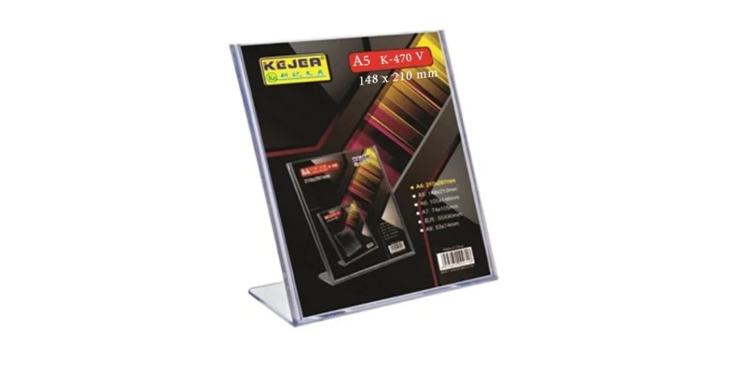 Reklaminis stovelis A5 Informacinis stovas K-470V A5, L-forma, plastikinis - Image 1